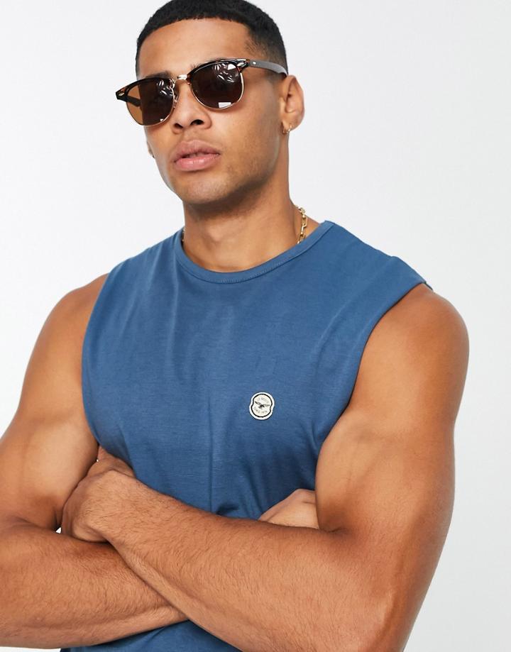 Le Breve Sleeveless T-shirt Tank In Blue