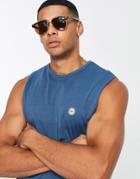 Le Breve Sleeveless T-shirt Tank In Blue