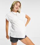 Asos Design Maternity Boxy Sleeveless T-shirt In White