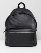Eastpak Padded Pak'r Backpack In Leather In Black 24l - Black