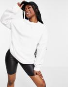 Na-kd Oversized Drop Shoulder Sweatshirt In White