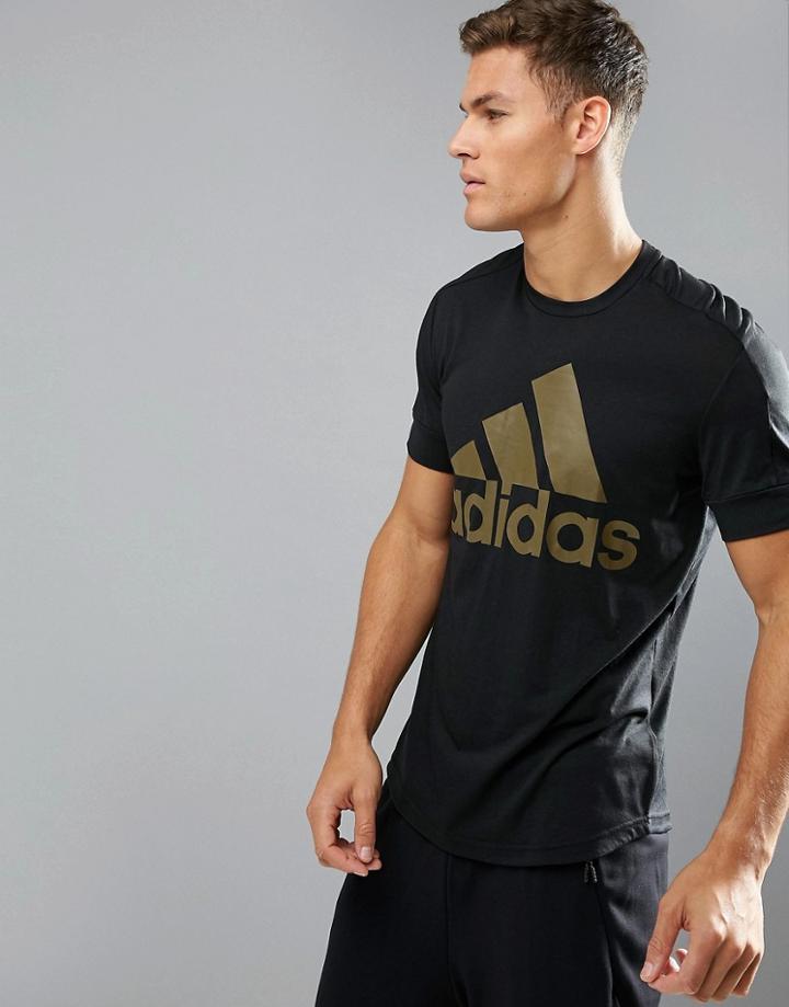 Adidas Logo T-shirt In Black Br4056 - Black