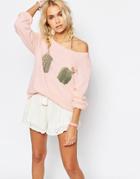 Wildfox Baggy Beach Sweater Don't Touch - Arizona Blue