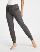 Lindex Exclusive Organic Cotton Blend Printed Sweatpants In Dark Gray