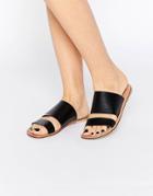 Asos Fireball Leather Mule Sandals - Black