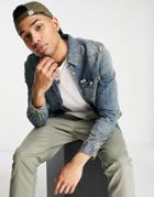 Guess Denim Shirt In Washed Blue