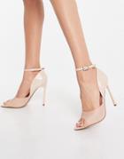 Asos Design Petra High Heeled Shoes In Beige-neutral