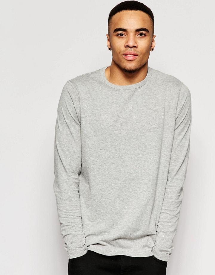 Brave Soul Long Sleeve T-shirt - Gray