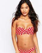 La Belle Rebelle Cosmic Dancer Red Polka Dot Bikini Top - Red Polka Dot