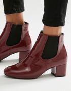 Daisy Street Burgundy Patent Chelsea Boots - Burgundy Patent