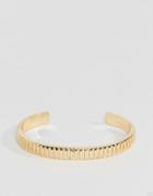 Chained & Able Ribbed Cuff In Gold - Gold