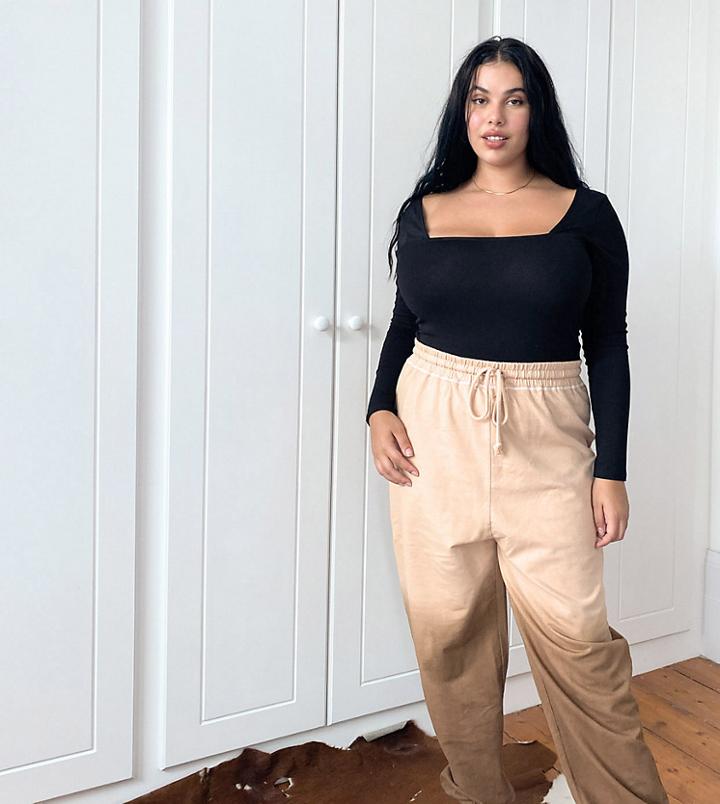 Collusion Plus Exclusive Ombre Sweatpants In Brown