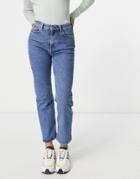 & Other Stories Favorite Organic Cotton Straight Leg Mid Rise Cropped Jeans In Mouse Gray-grey