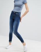 Monki Mocki Slim Mid Waist Jeans - Blue