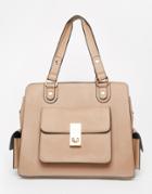 Dune Large Tote Bag With Triple Compartments - Taupe Matt