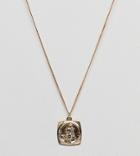 Chained & Able Old English St Christopher Pendant Necklace In Sterling Silver With Gold Plating - Gold