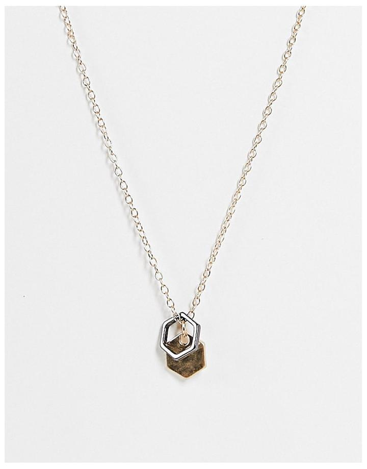 Icon Brand Sunday Hexagon Cluster Necklace In Gold
