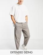 Asos Design Oversized Tapered Chinos In Light Gray