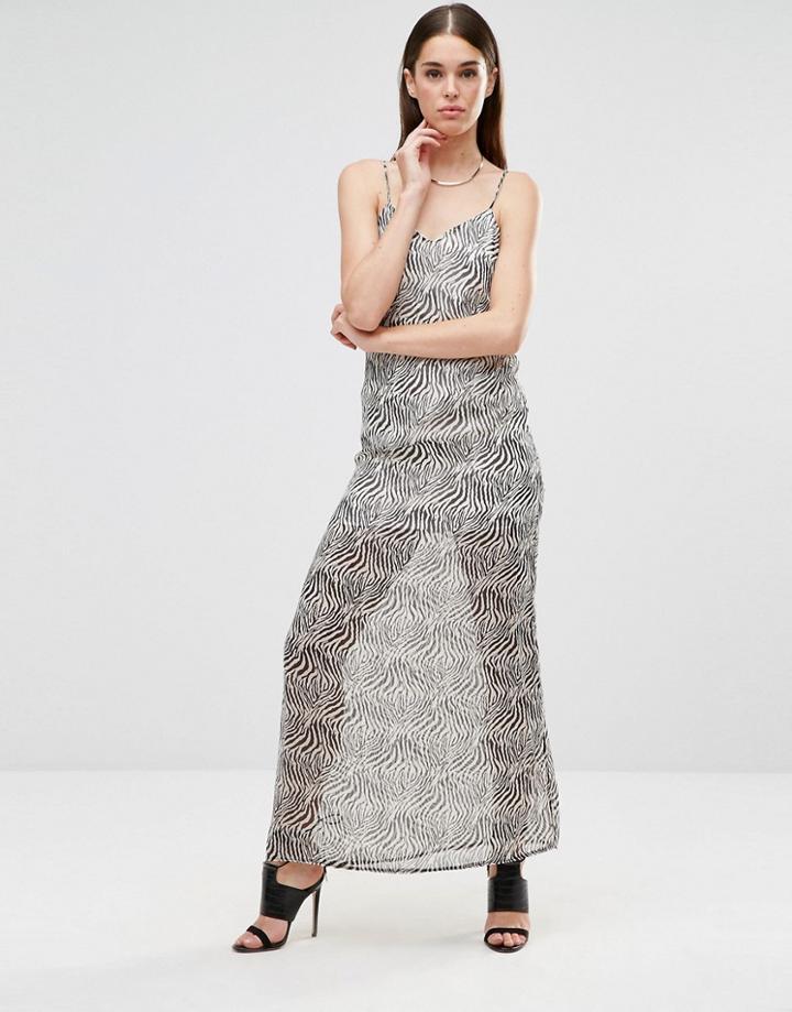 Twin Sister Chiffon Cami Maxi Dress - Zebra
