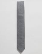 Asos Design Textured Slim Tie In Gray - Gray