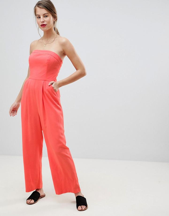 Vila Wide Leg Cami Jumpsuit - Orange