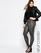 Asos Curve High Waist Legging In Snake Print With Deep Waistband - Snake Print
