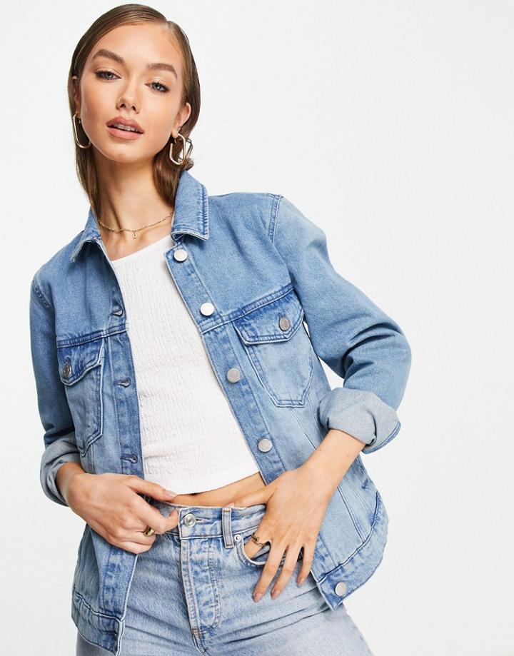 Vila Oversized Washed Denim Jacket-blues