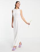 Vila Bridal Dress With Lace Detail In White