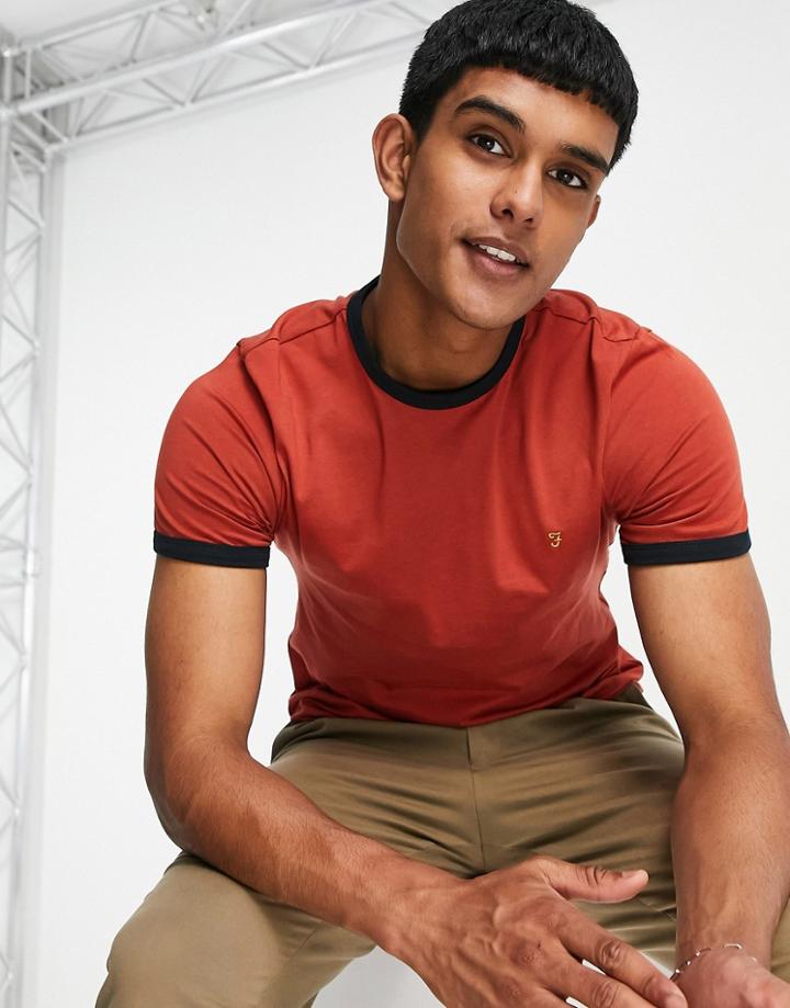 Farah Groves Ringer T-shirt-red