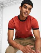 Farah Groves Ringer T-shirt-red