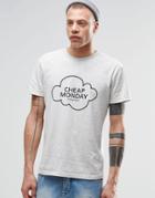 Cheap Monday Standard T-shirt Cloud Logo - Sand Melange