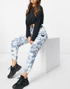 Threadbare Butterfly Sweatpants In Blue Tie Dye-blues