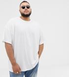 Asos Design Plus Organic Oversized T-shirt With Crew Neck In White