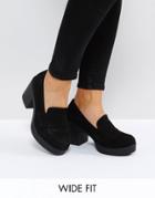 Asos Offbeat Wide Fit Heeled Shoe - Black