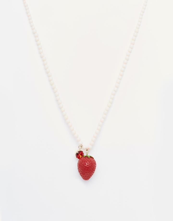 N2 By Les Nereides Strawberry Necklace - Red