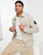 Jameson Carter Jake Long Sleeve Zip Through Lightweight Jacket In Beige-neutral