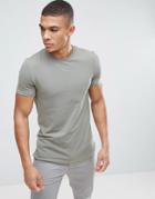 Asos Muscle Fit T-shirt With Crew Neck - Green