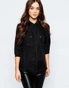 Mango Utility Shirt - Black