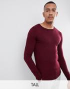 Gianni Feraud Tall Premium Muscle Fit Stretch Crew Neck Sweater - Red