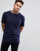 Hugo Crew Neck Logo T-shirt In Navy - Navy