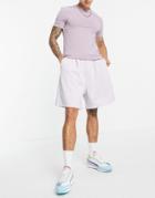 Asos Design Oversized Smart Jersey Shorts In Purple - Purple - Part Of A Set
