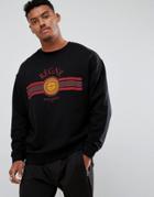 Asos Oversized Sweatshirt With Print - Black