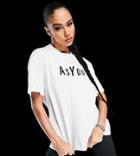 Asyou Branded Oversized T-shirt In White