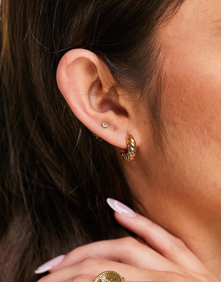 Whistles Twisted Huggie Hoop Earring In Gold