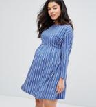 Asos Maternity Stripe Smock Mini Dress - Blue