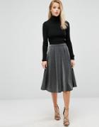 New Look Metallic Full Midi Skirt Co-ord - Silver