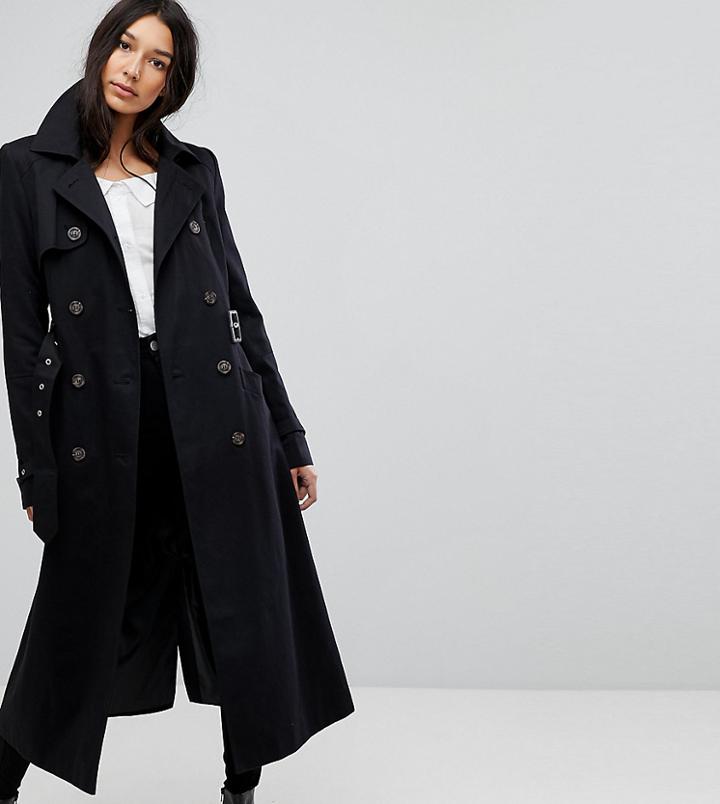 Asos Tall Longline Classic Trench - Black