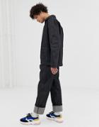 Asos White Two-piece Slim Cropped Jeans In Selvage Raw Denim-black