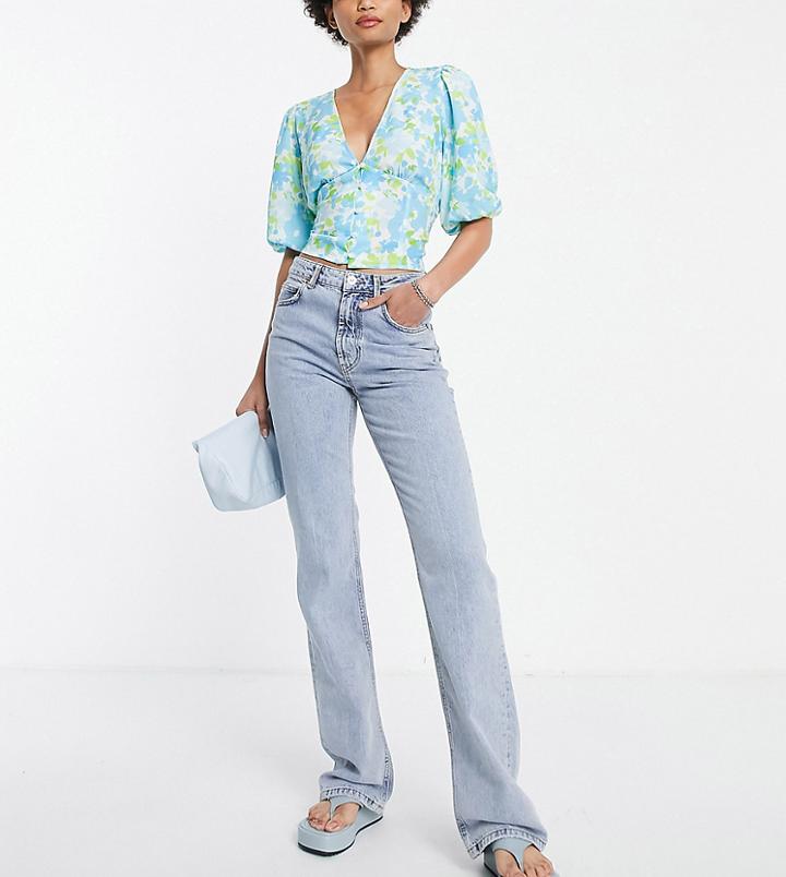 Stradivarius Tall Vintage Flare Jeans In Light Blue
