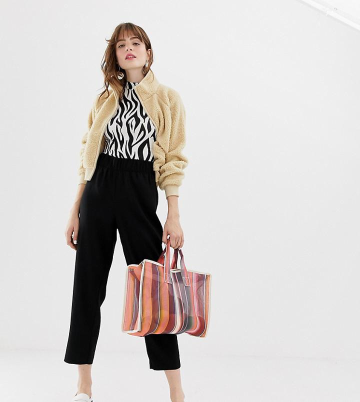 Monki Peg Pants In Black